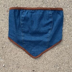 Lone Star Denim Jean Crop Top - Stretchy smocked back